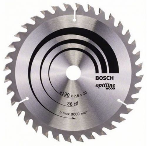 Циркулярен диск с твърдосплавни пластини BOSCH 190X2.6X20/16 Z=36