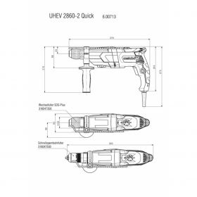 Перфоратор 1100W 28mm + доп. патронник METABO UHEV 2860-2 QUICK MULTI