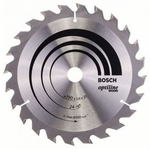 Циркулярен диск с твърдосплавни пластини BOSCH 190X2.6X20/16 Z=24