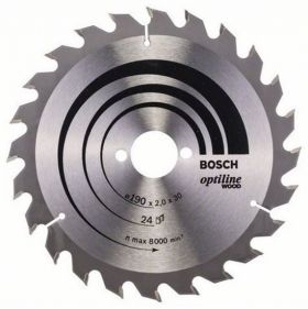 Циркулярен диск с твърдосплавни пластини BOSCH 190X2.0X30 Z=24
